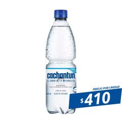 AGUA MINERAL CACHANTUN CON GAS 12X600 CC. DESECHABLE
