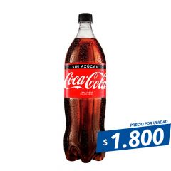 COCA COLA ZERO DESECHABLE 6X1500 CC.