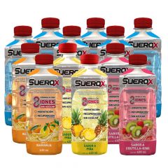 PACK SUEROX 630 CC: 6 AZUL 2 NARANJA 2 PIÑA 2 FRUTAL