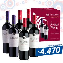 CAJA VIU MANENT CAJA RESERVA 4 CAB.S.2 CARMENERE 750 CC.